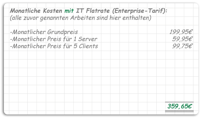 IT Kosten mit Flatrate